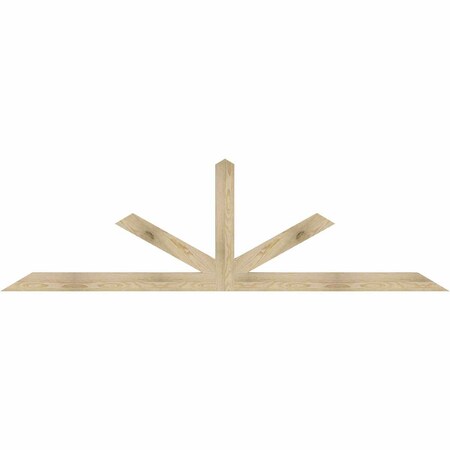 Ekena Millwork Saratoga Rough Sawn Timber Gable Bracket, Douglas Fir, 96"W x 28"H x 2"D x 4"F, 7/12 Pitch GBW096X28X0204SAR00RDF